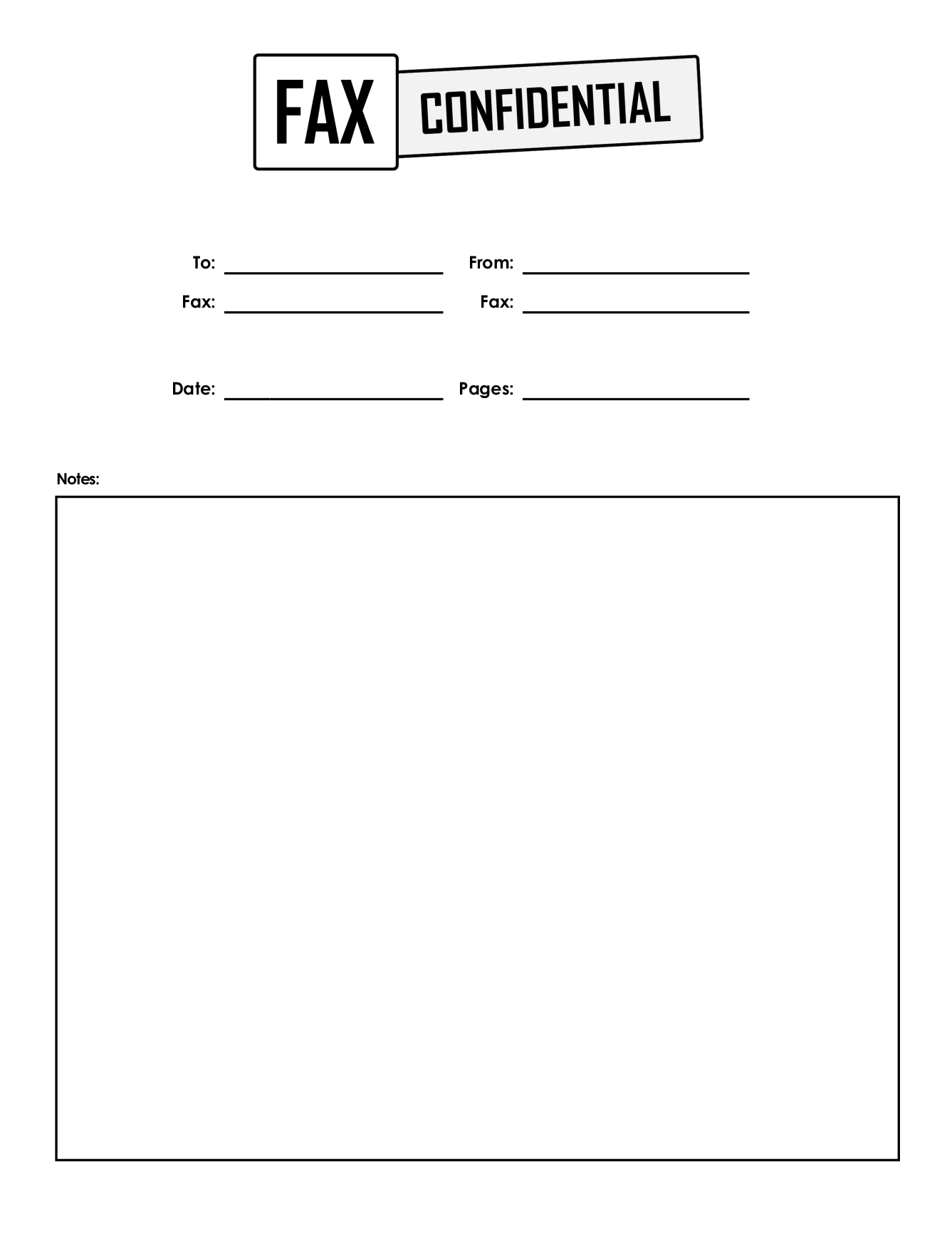 confidential fax cover sheet template