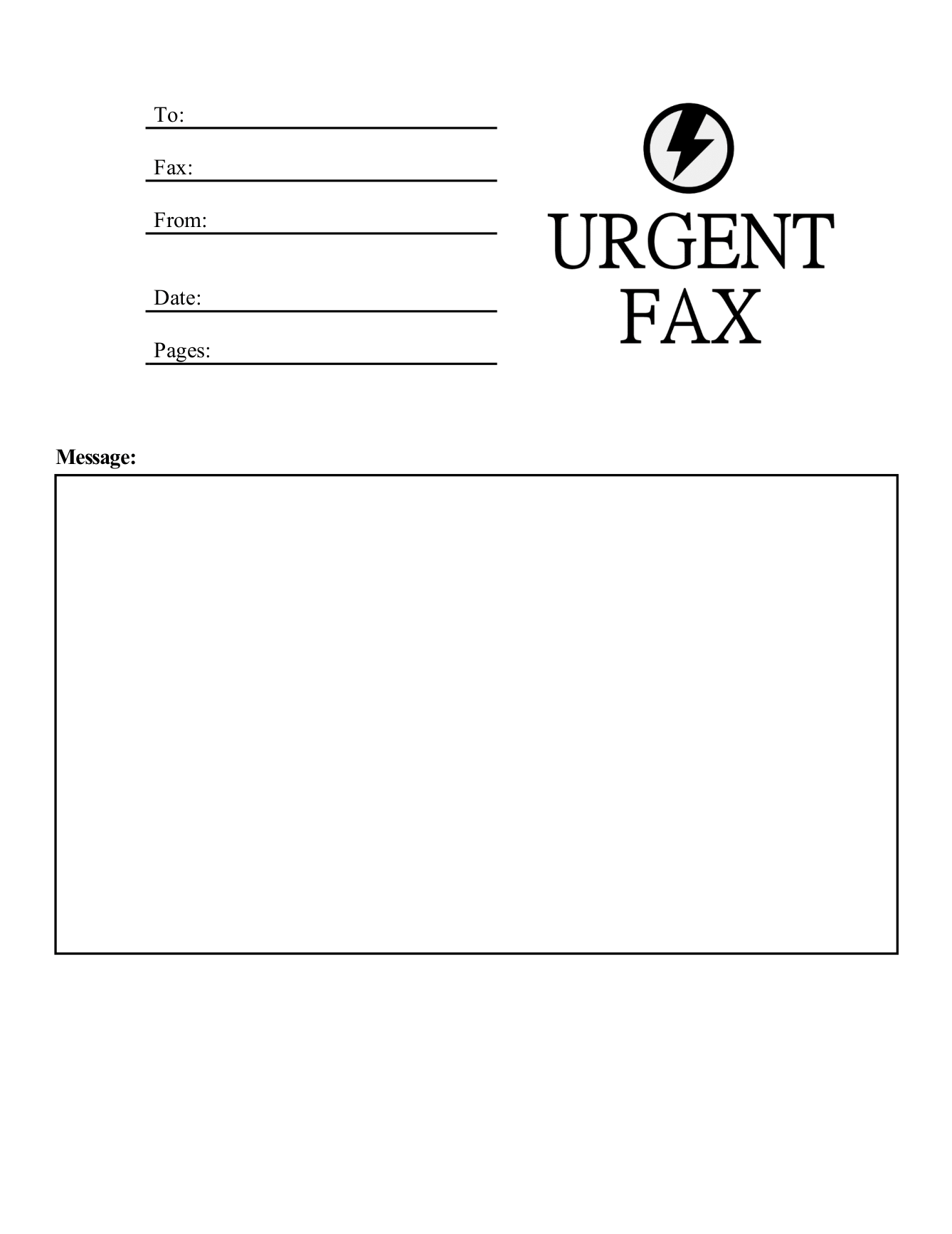urgent fax cover sheet template