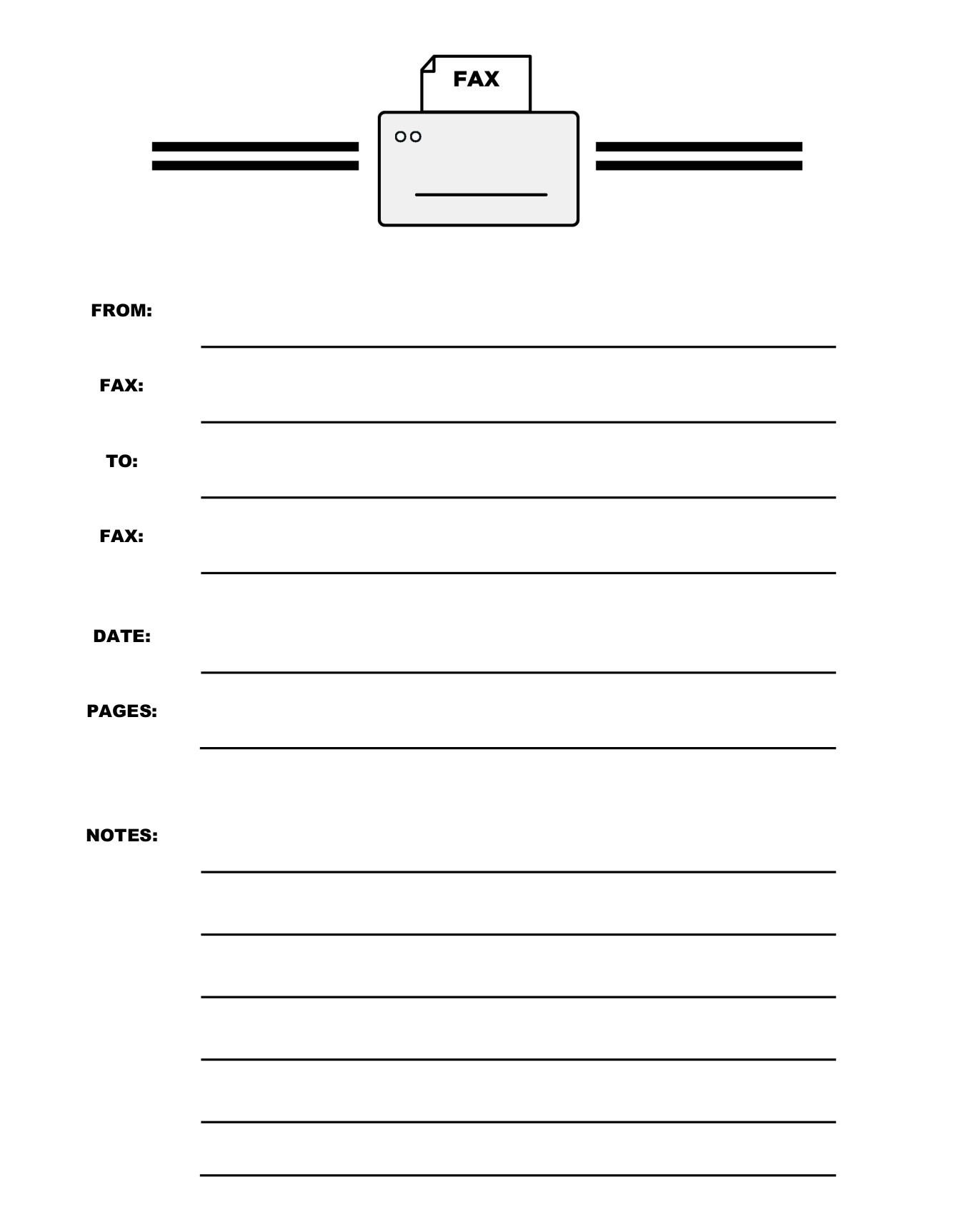 basic fax cover sheet template
