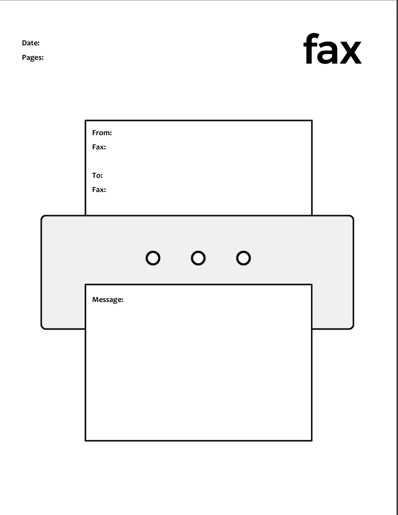 basic fax cover sheet template